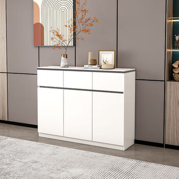 Ji litian customized solid wood slate sideboard simple tea cabinet side cabinet cabinet living room home kitchen storage cabinet storage cabinet warm white sent upstairs + master does not ask for price comparison and quality comparison 199.6*90*35