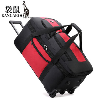 Kangaroo (kangaroo) extra large oxford bra rod bag checked suitcase unisex moving travel bag storage folding luggage bag red large