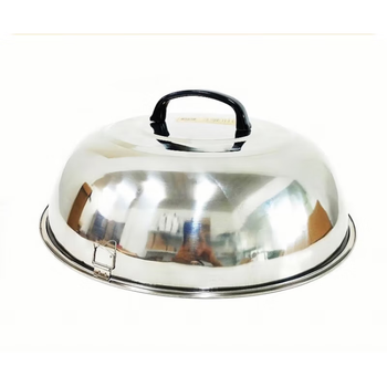 Runhuanian extra thick high lid wok lid stainless steel old fashioned wok cauldron lid heightened and deepened steamer lid 34cm extra thick high lid (outer diameter 33)