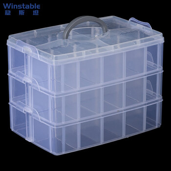 Wenstan w5338 (1 piece) detachable three-layer component box hardware parts tool box storage and organization box extra large (32*19*24)