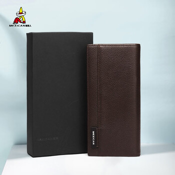 Scarecrow 2024 new wallet cowhide long wallet men's and women's wallet business simple small fresh multi-card slot clutch 6314080-1 brown