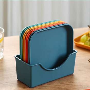 Pick-up fruit plate, snack plate, dining table sharing plate, spit bone plate, candy, dried fruit, snack plate, square plate, 9-piece set