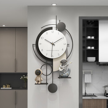 Yunya creative clock background wall tv wall clock living room 2023 new internet celebrity clock no punch-free restaurant simple decoration creative wall clock 80cm*40cm random ornaments