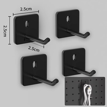Hundred-character e-sports room hole board, elegant black, short hooks, 4 pack