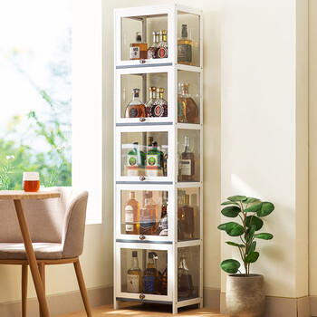 Trojan living room wine rack entrance wine cabinet partition cabinet wall cabinet display cabinet ornaments storage cabinet bar cabinet sideboard transparent on all sides five layers 40 long