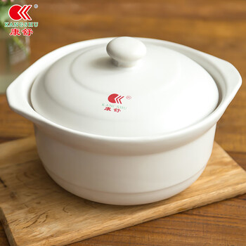 Kangshu (kangshu) clay pot stew pot, household gas soup pot, high temperature resistance, dry burning, non-cracking, soup stew, gas stove special clay pot stew pot, chinese porcelain pot (3-4 people), shipping damage replacement 2.4l