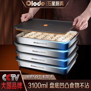 Oraldo german oraldo 304 stainless steel dumpling storage box refrigerator large dumpling box quick-frozen box refrigerator crisper german sealed dumpling box 1 layer