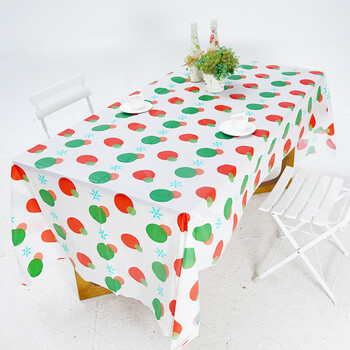 Monkey dafu disposable tablecloth plastic peva printing birthday party christmas tablecloth thickened plastic rectangular red and green dots 137*274cm 1 piece