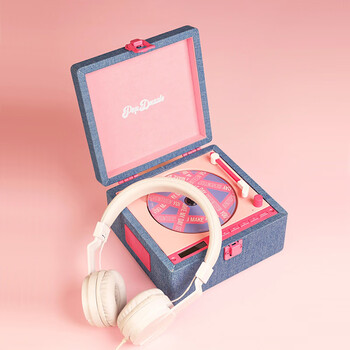 Tinyl popdazzle cd player all-in-one bluetooth speaker desktop retro audiophile grade portable audio album record player walkman girl bestie birthday gift pink | birthday gift for girl bestie couple ladies birthday gift advanced niche practical