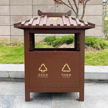 Huili's customized outdoor trash can, stainless steel peel box classification, large outdoor community sanitation, street property, huayue classical bucket
