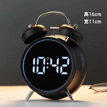 Qutong 2026 new ultra-loud volume alarm clock smart wake-up artifact electronic junior high school students special powerful wake-up student, specializes in families who have difficulty getting up gentleman black