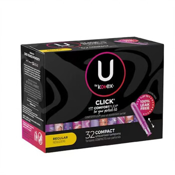 Kotex tampon with built-in click plastic sports short catheter for swimming, regular size r, others 32 pieces-short catheter-medium size r