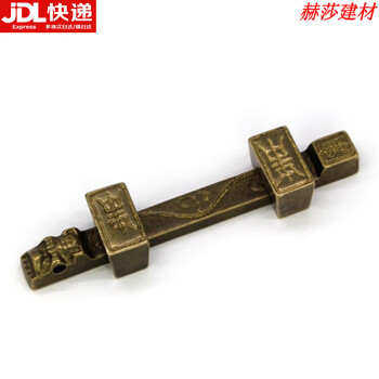 Chinese solid wood door latch antique door bolt door latch door bolt lock copper old-fashioned door bolt outdoor flower length 20cm bronze color