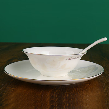 Jinnan jinfeng hotel tableware set dishes, plates, spoons, teacups, teapots, tableware can be customized xingfuli 3-piece set