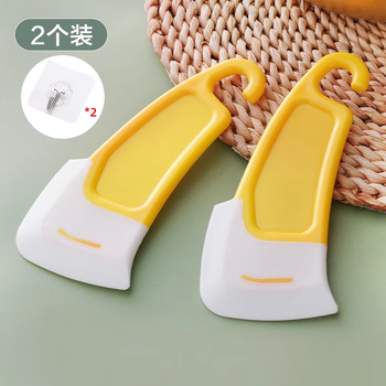 Fat donglai's same style silicone spatula, japanese-style spatula for pot bottom cleaning, high-temperature resistant scraper for washing pots and dishes, non-stick silicone spatula, 2 pack, does not damage the pot* + 2 hanging