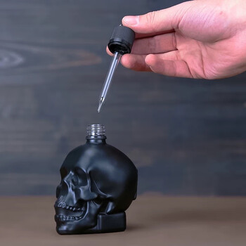Bar soul empty bottle not bitters bitters bottle creative skull bitters dropper bottle cocktail mixing tools skull bitters dropper bottle 60ml
