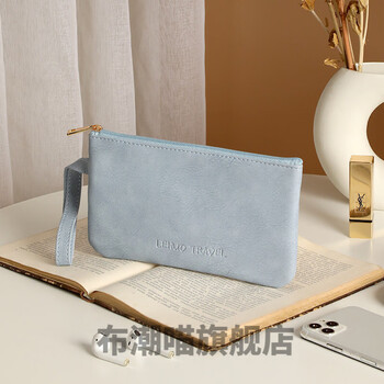 Mobile coin purse mobile phone bag hand storage small packaging coin women's handheld small bag shoulder bag glasses bag hanging bag 2022 summer haze blue