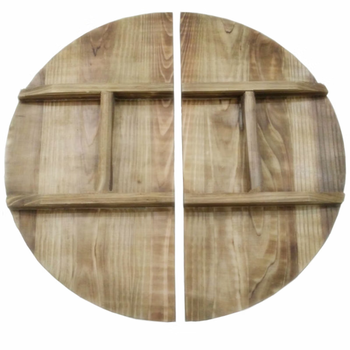 Su xiang fir pot lid household handmade old-fashioned water tank lid double-open mandarin duck pot split beef soup wooden pot lid diameter 43cm - burnt fir split pot lid 1 inch