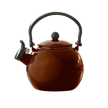 Rose plastic enamel kettle, fat dragon enamel kettle, cold kettle, whistle kettle, calling kettle, ode to joy, same style kettle, electromagnetic color, brown