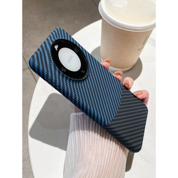 Suitable for dual color matching carbon fiber pattern huawei mate60 mobile phone case mate60pro kevlar mt50 embossed men's model 40pro30 matte blue color matching carbon fiber pattern huawei mate 60