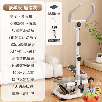 Zailu stepper home silent small mini pedal elliptical mountain climbing walking fitness equipment artifact deluxe version efficient fat burning + floor mat