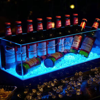 Huai'an internet celebrity high-looking luminous ice pattern ice bucket champagne bar beer acrylic ice bucket ktv bar special wine bucket 24-pack transparent colored light