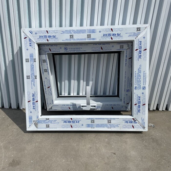 Meikejie plastic steel casement window, external hanging window bathroom error no more than 5mm white plastic steel custom double-layer tempered glass window