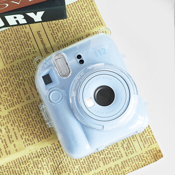 Runzhe is suitable for fuji polaroid mini12 protective case, mini11/se camera bag, transparent crystal case, silicone case, anti-fall and dustproof, suitable for various scenes, mini12 crystal clear case, single transparent case - this link does not include the camera.