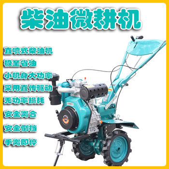 New small diesel micro-tiller multi-functional agricultural plowing ditching mountain soil plowing new cultivator rotary tiller 170 gasoline micro-tiller with rotary blade + paddy wheel