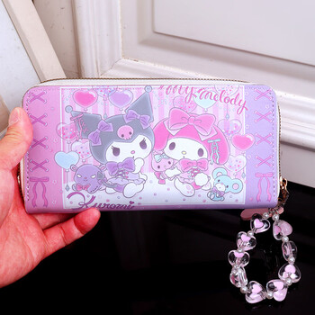 Eishu kuromi melody cartoon cute japanese and korean zipper function purse kawaii children girls student wallet