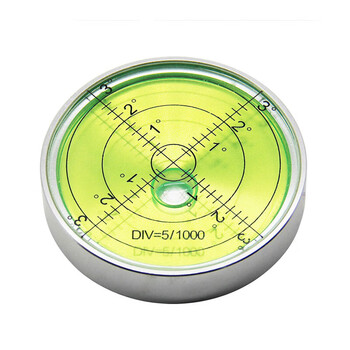 Dijin metal universal level bubble high-precision level bead level with strong magnetic level ruler round level multi-model 60*12mm silver shell 15 points green water