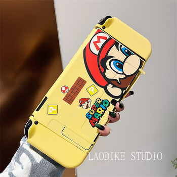 Cool cartoon cute suitable for nintendo switch protective case switcholed protective case oled storage bag switchns game console separated soft shell silicone split mario switch protective case