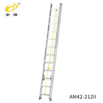 Golden anchor american standard aluminum alloy extension ladder work ladder am42-212ii engineering ladder extension height 3.74-6.48 meters