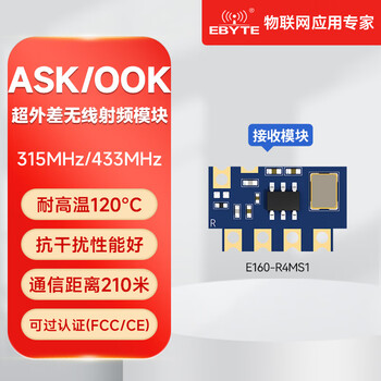 Ebyte 433/315mhz wireless transceiver module ask/ook communication smart home appliance security remote control low cost e160-r4ms1 433m 210 meter receiving module