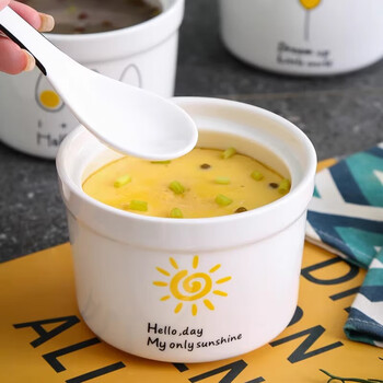 Jingdian 4.5-inch stew pot with lid cartoon water-proof stew ceramic stew pot soup cup restaurant shaxian tonic steamed egg 4.5-inch sun series 2 random