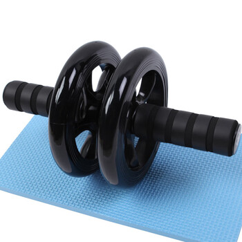 Yun ran abdominal wheel men's home fitness personal training gadget silent abdominal rolls non-rebound abdominal belly reduction magic abdominal wheel black comes with kneeling mat