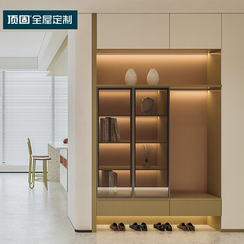 Dinggu whole house customized wardrobe bedroom wardrobe home wardrobe large wardrobe multifunctional cabinet living room cabinet entry hall cabinet solid wood simple furniture customized jishuo series reservation deposit