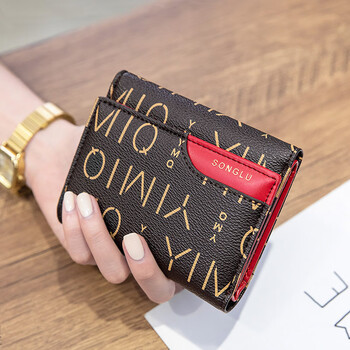 Woodpecker (tucano) wallet women's summer short card holder women's exquisite 2024 new three-fold niche design compact coin purse red