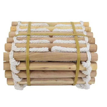 Customized fire soft ladder, emergency rescue, high-altitude escape rope ladder, household climbing ladder, non-slip and wear-resistant, marine wooden board rope ladder, log spacing 30 cm 4 meters
