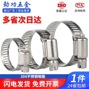 Jinggong (jinggong) 304 stainless steel pipe clamp hose hoop water pipe hoop fixed tight hoop buckle cable hose fixed adjustable 27-51mm (inner diameter) 5 pieces for 1.2 inch pipe