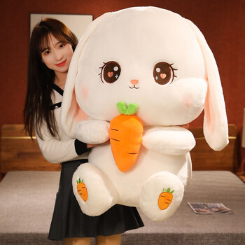 Besseman bunny doll to accompany sleeping on the bed rabbit plush toy for girls birthday gift cloth doll doll pillow carrot rabbit 50 cm