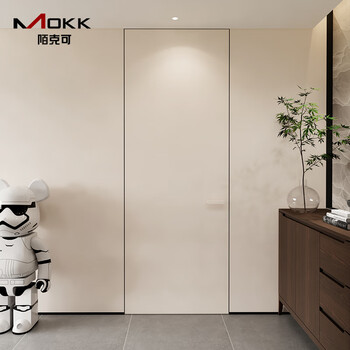 Mooke can be a door-to-top simple extremely narrow frameless invisible light luxury aluminum wooden door wall with the same color latex paint door aluminum honeycomb 27mm frame/inner flat inner opening