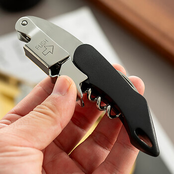 Onlycook multifunctional red wine bottle opener seahorse knife beer cap opener household stainless steel wine opener black handle bottle opener