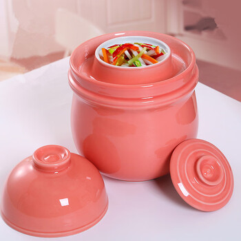 Chuangjingyixuan jingdezhen ceramic pickle jar jingdezhen ceramic pickle jar sealed with sichuan earthenware pickle jar girl powder 4 catties double cover