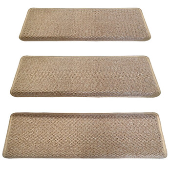 Huade imitation sisal plain stair carpet step non-slip carpet can be customized corner rest platform glue-free self-absorbing imitation sisal camel rectangle 75*24*4 cm vertical angle