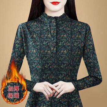 Dulan bottoming shirt women's autumn and winter new fashion versatile temperament australian velvet warm stand-up collar shirt long-sleeved shirt tops for women 3550# 2xl recommended around 130-145 pounds