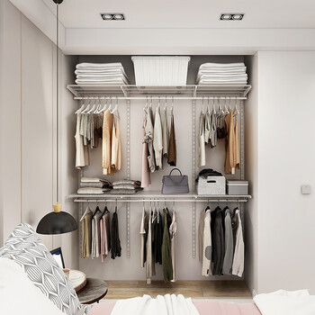 Midas 2-meter integrated cloakroom customized bedroom open wardrobe walk-in wardrobe small apartment storage room storage room 2-meter wide plan-1 (installation included)