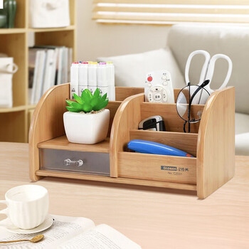 Jin longxing desk storage drawer multi-functional creative pen holder storage box wooden high-value large capacity wood grain