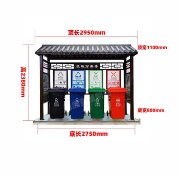 Outdoor garbage classification kiosk customized ancient garbage classification collection kiosk garbage classification recycling station publicity board manufacturer style one (excluding trash can)