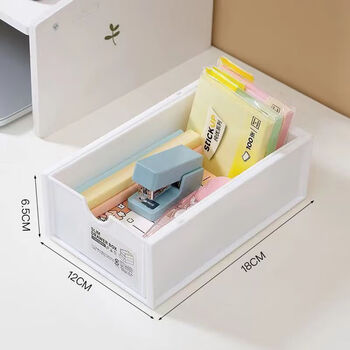 Unprinted style white elevated under-shelf storage box drawer-type dormitory organizer box student stationery organization simple special offer experience 1 white drawer